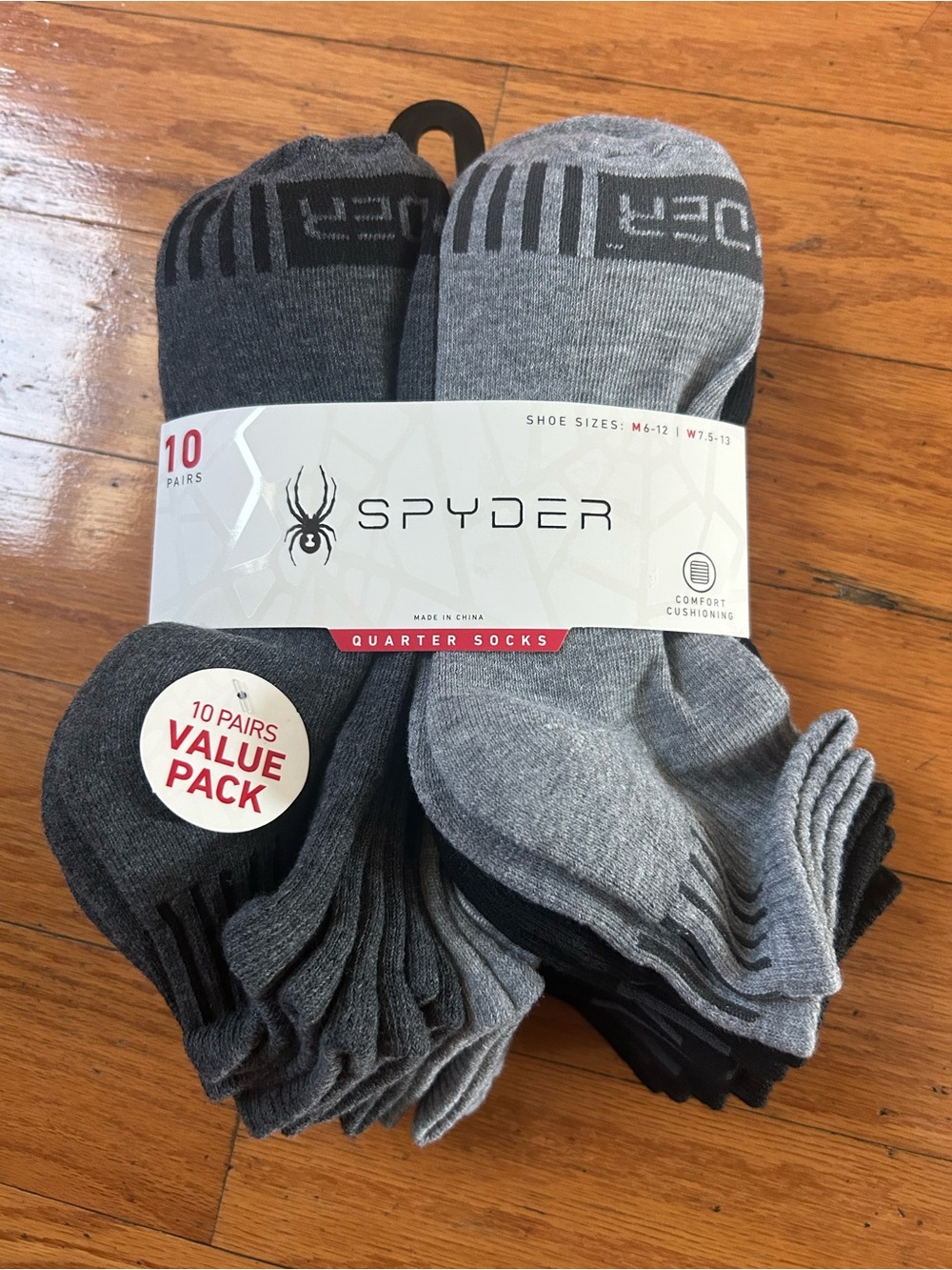 Spyder Men's Quarter Socks Value Pack (10 Pairs)
